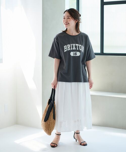 le.coeur blanc(ルクールブラン)の「BRIXTONロゴTシャツ(Tシャツ/カットソー・レディース・ベージュ/オフホワイト/ダークグレー・38)」の12枚目の写真