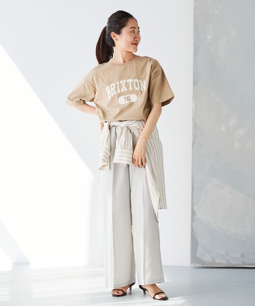 le.coeur blanc(ルクールブラン)の「BRIXTONロゴTシャツ(Tシャツ/カットソー・レディース・ベージュ/オフホワイト/ダークグレー・38)」の17枚目の写真