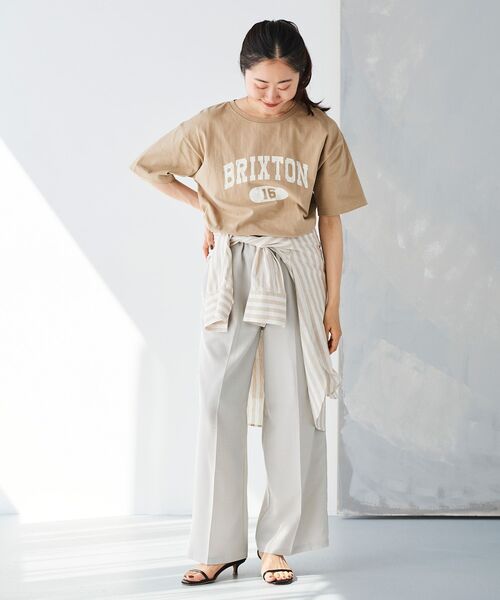 le.coeur blanc(ルクールブラン)の「BRIXTONロゴTシャツ(Tシャツ/カットソー・レディース・ベージュ/オフホワイト/ダークグレー・38)」の18枚目の写真