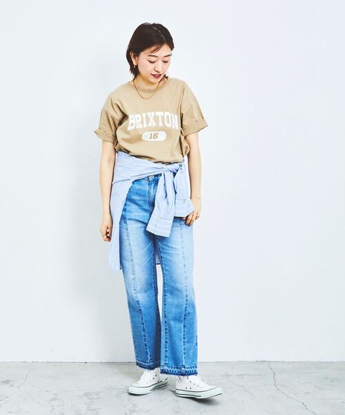 le.coeur blanc(ルクールブラン)の「BRIXTONロゴTシャツ(Tシャツ/カットソー・レディース・ベージュ/オフホワイト/ダークグレー・38)」の20枚目の写真