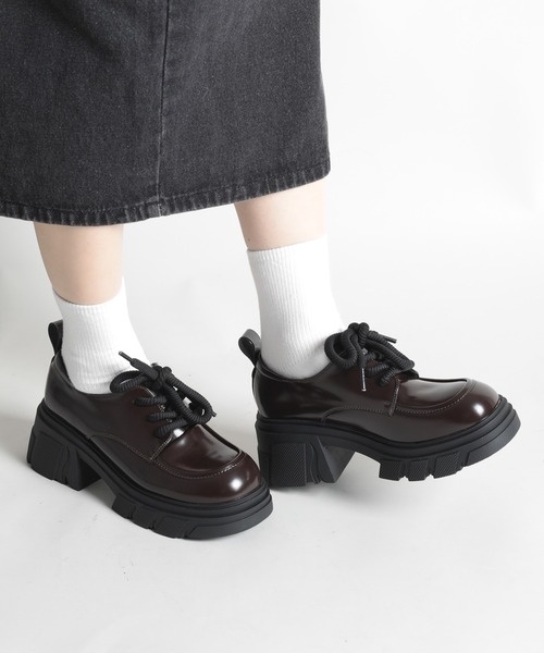 shoes365(シューズスリーシックスファイヴ)の「【shoes365】厚底ドレスシューズ(ドレスシューズ・レディース・ブラウン/ブラック・22.5cm/23.0cm/23.5cm/24.0cm/24.5cm/25.0cm)」の1枚目の写真