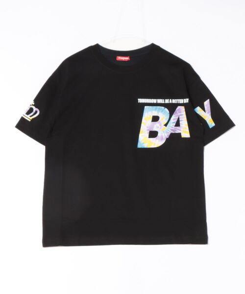 BABYDOLL(ベビードール)の「親子お揃い タイダイロゴ Tシャツ 9518A(Tシャツ/カットソー・レディース・チェリーピンク/ブラック・S/M/L/XL)」の1枚目の写真