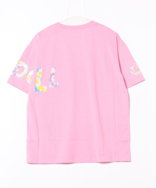BABYDOLL(ベビードール)の「親子お揃い タイダイロゴ Tシャツ 9518A(Tシャツ/カットソー・レディース・チェリーピンク/ブラック・S/M/L/XL)」の4枚目の写真
