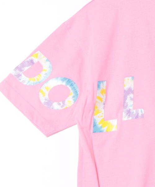 BABYDOLL(ベビードール)の「親子お揃い タイダイロゴ Tシャツ 9518A(Tシャツ/カットソー・レディース・チェリーピンク/ブラック・S/M/L/XL)」の5枚目の写真
