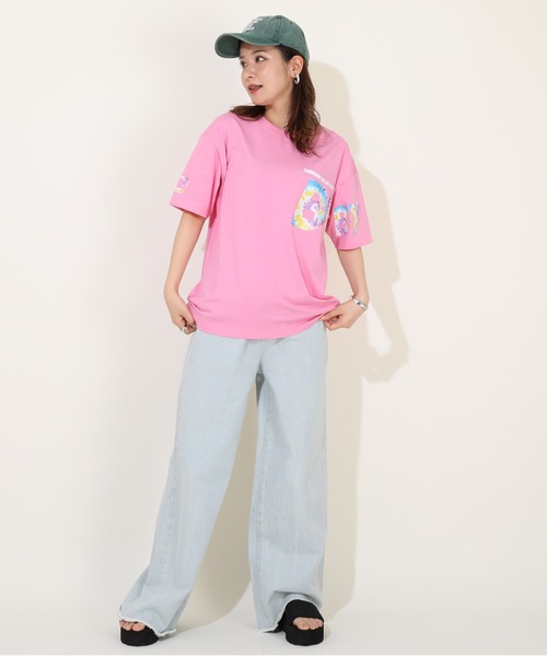 BABYDOLL(ベビードール)の「親子お揃い タイダイロゴ Tシャツ 9518A(Tシャツ/カットソー・レディース・チェリーピンク/ブラック・S/M/L/XL)」の9枚目の写真