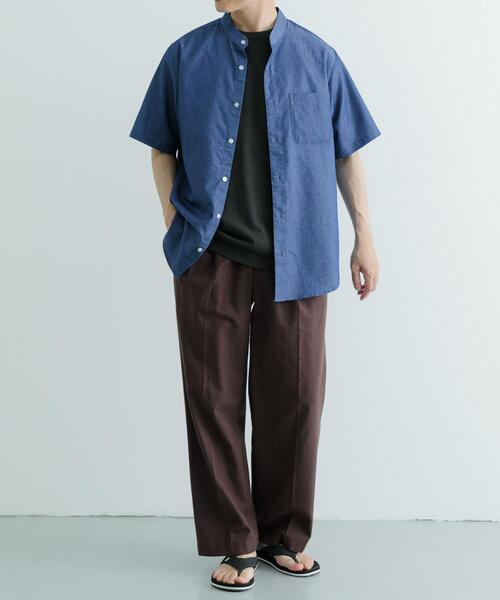 ITEMS URBANRESEARCH(アイテムズ アーバンリサーチ)の「TCインディゴ バンドカラー半袖シャツ(シャツ/ブラウス・メンズ・ブルー/ライトブルー/ネイビー・LARGE/MEDIUM)」の17枚目の写真