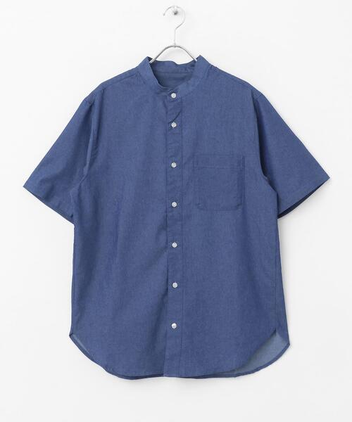 ITEMS URBANRESEARCH(アイテムズ アーバンリサーチ)の「TCインディゴ バンドカラー半袖シャツ(シャツ/ブラウス・メンズ・ブルー/ライトブルー/ネイビー・LARGE/MEDIUM)」の19枚目の写真