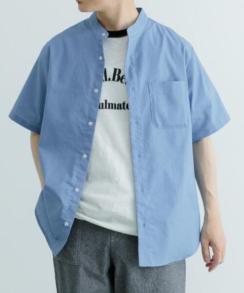 ITEMS URBANRESEARCH(アイテムズ アーバンリサーチ)の「TCインディゴ バンドカラー半袖シャツ(シャツ/ブラウス・メンズ・ブルー/ライトブルー/ネイビー・LARGE/MEDIUM)」の21枚目の写真