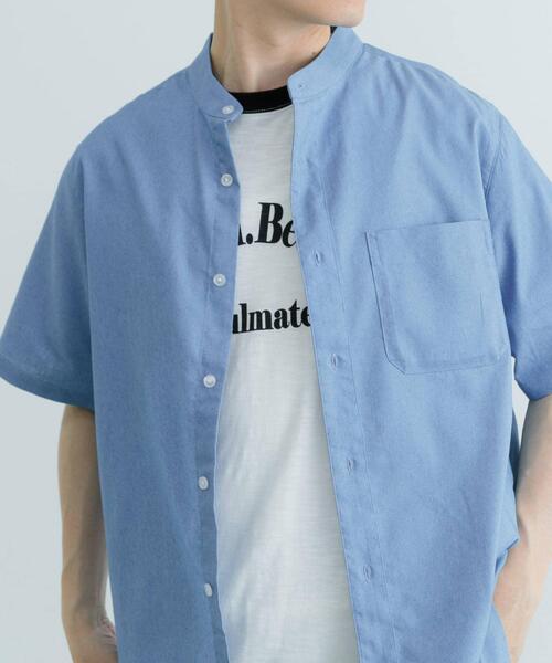 ITEMS URBANRESEARCH(アイテムズ アーバンリサーチ)の「TCインディゴ バンドカラー半袖シャツ(シャツ/ブラウス・メンズ・ブルー/ライトブルー/ネイビー・LARGE/MEDIUM)」の22枚目の写真