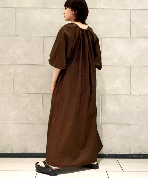 美品 ジャーナルスタンダードラックス JSL 切り替えギャザーロングワンピース STYLEMIXER | サイドギャザーキャミワンピース (ワンピース