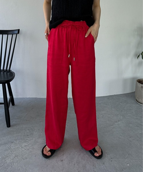 feepur by saya（フェピュールバイサヤ）の「【XSサイズあり】ベイカーリネンイージーパンツ（その他パンツ・レディース・グレー/レッド/ピンク・MEDIUM/X-SMALL）」の3枚目の写真