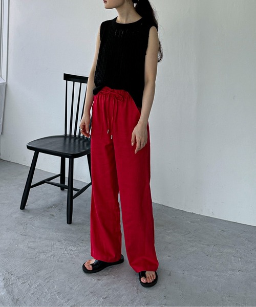 feepur by saya（フェピュールバイサヤ）の「【XSサイズあり】ベイカーリネンイージーパンツ（その他パンツ・レディース・グレー/レッド/ピンク・MEDIUM/X-SMALL）」の7枚目の写真