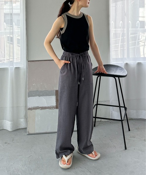 feepur by saya（フェピュールバイサヤ）の「【XSサイズあり】ベイカーリネンイージーパンツ（その他パンツ・レディース・グレー/レッド/ピンク・MEDIUM/X-SMALL）」の9枚目の写真