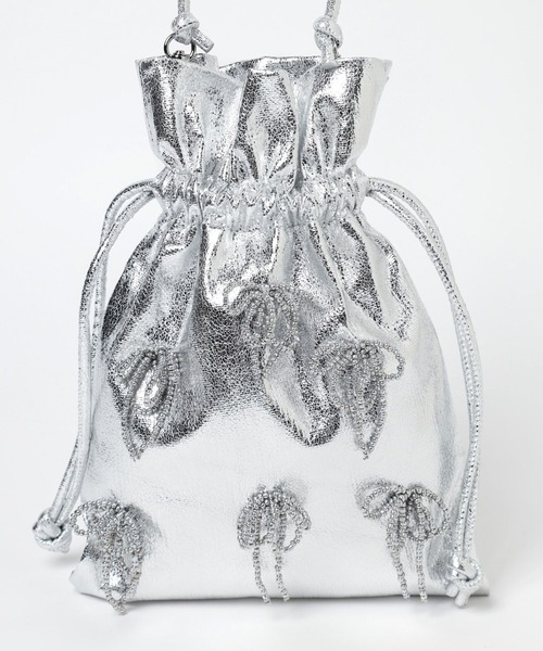 HARE（ハレ）の「リボンキンチャクミニバッグ(HARE)（ショルダーバッグ・レディース・シルバー/ブラック・FREE）」の12枚目の写真