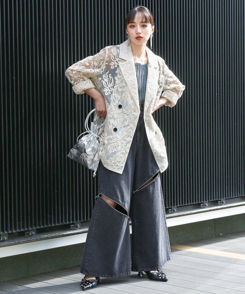 HARE（ハレ）の「リボンキンチャクミニバッグ(HARE)（ショルダーバッグ・レディース・シルバー/ブラック・FREE）」の3枚目の写真