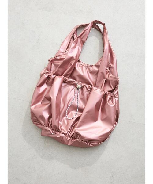 Green Parks(グリーンパークス)の「andmikka ドロストバルーンメタリックトート(トートバッグ・レディース・シルバー/ピンク/ホワイト・FREE)」の1枚目の写真
