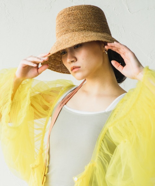 ORIENT MILLINERY（オリエント ミリナリー）の「RAFFI【ﾗﾌｨ】ラフィアこま編みベルハット（ハット・レディース・ナチュラル/モカ・FREE）」の15枚目の写真