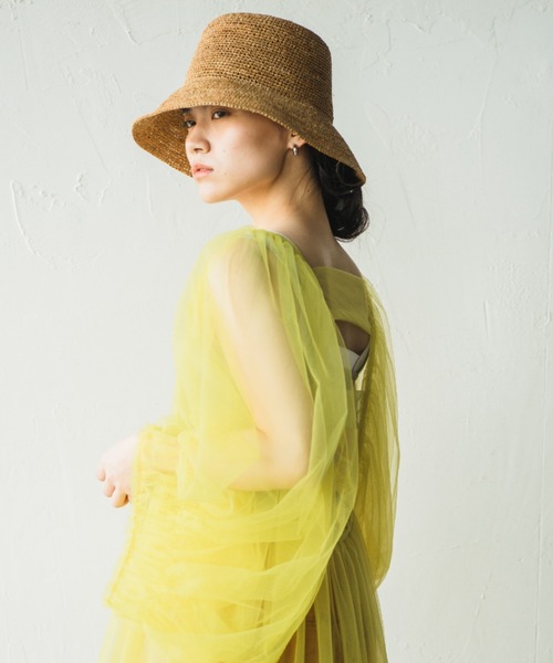 ORIENT MILLINERY（オリエント ミリナリー）の「RAFFI【ﾗﾌｨ】ラフィアこま編みベルハット（ハット・レディース・ナチュラル/モカ・FREE）」の17枚目の写真