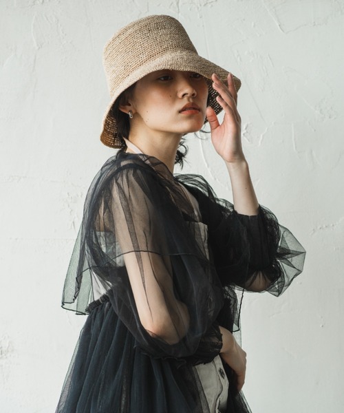 ORIENT MILLINERY（オリエント ミリナリー）の「RAFFI【ﾗﾌｨ】ラフィアこま編みベルハット（ハット・レディース・ナチュラル/モカ・FREE）」の9枚目の写真