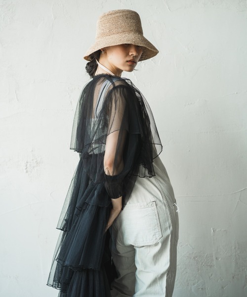 ORIENT MILLINERY（オリエント ミリナリー）の「RAFFI【ﾗﾌｨ】ラフィアこま編みベルハット（ハット・レディース・ナチュラル/モカ・FREE）」の13枚目の写真