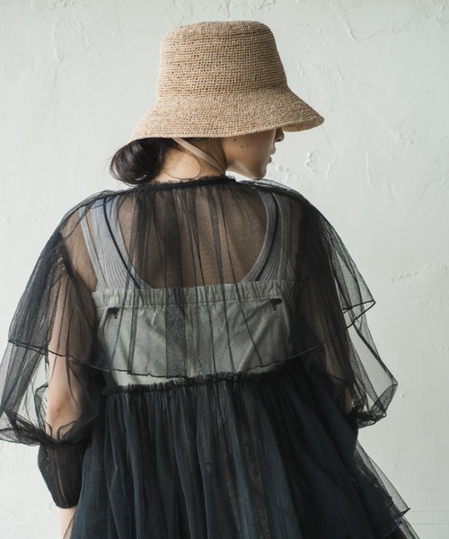 ORIENT MILLINERY（オリエント ミリナリー）の「RAFFI【ﾗﾌｨ】ラフィアこま編みベルハット（ハット・レディース・ナチュラル/モカ・FREE）」の11枚目の写真