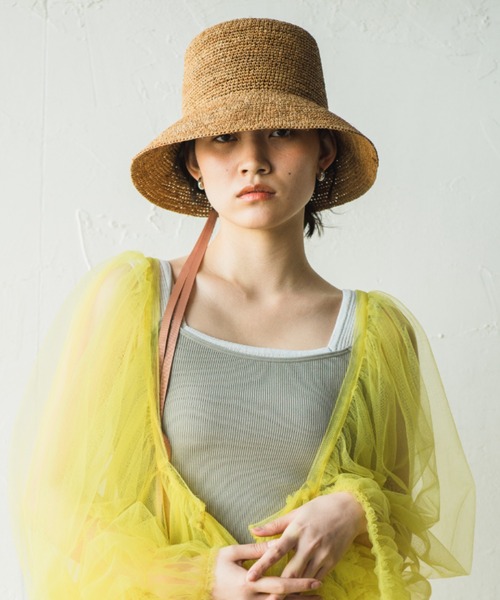 ORIENT MILLINERY（オリエント ミリナリー）の「RAFFI【ﾗﾌｨ】ラフィアこま編みベルハット（ハット・レディース・ナチュラル/モカ・FREE）」の16枚目の写真