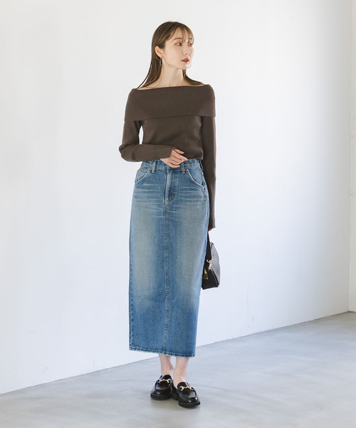 Noble(ノーブル)の「《追加》オフショルニット 3(ニット/セーター・レディース・ブラック/ホワイト/カーキ/マルチ・FREE)」の15枚目の写真