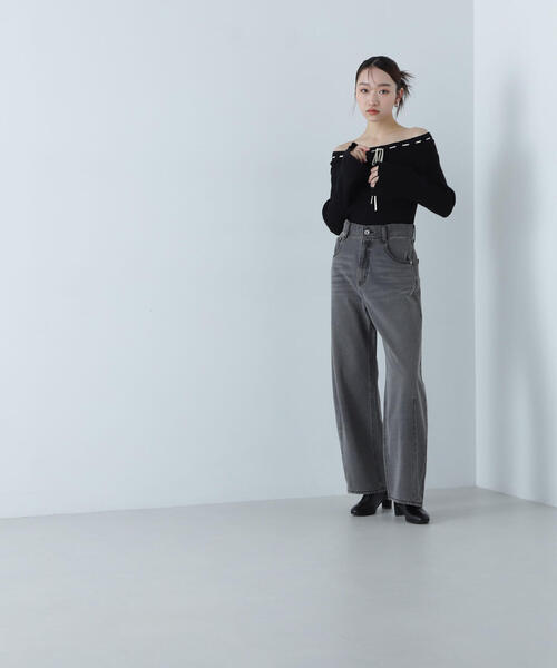 NATURAL BEAUTY BASIC（ナチュラルビューティーベーシック）の「◇バレルラインデニムパンツ（デニムパンツ・レディース・ブラック/ブルー・SMALL/MEDIUM）」の16枚目の写真