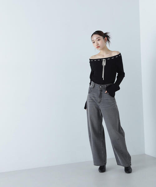 NATURAL BEAUTY BASIC（ナチュラルビューティーベーシック）の「◇バレルラインデニムパンツ（デニムパンツ・レディース・ブラック/ブルー・SMALL/MEDIUM）」の17枚目の写真