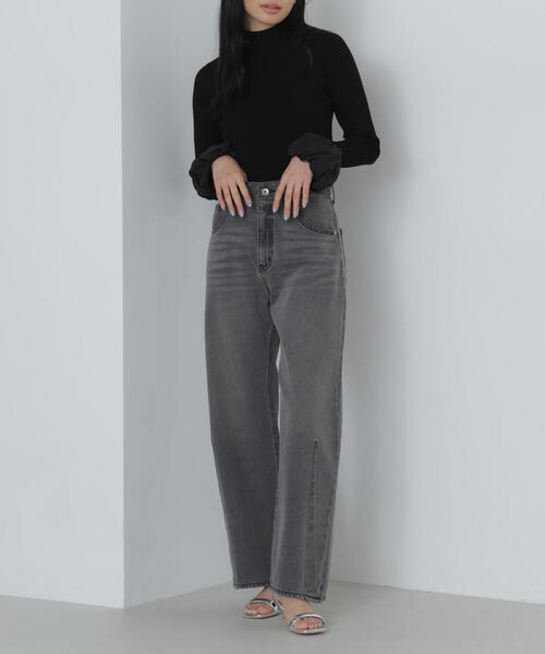 NATURAL BEAUTY BASIC（ナチュラルビューティーベーシック）の「◇バレルラインデニムパンツ（デニムパンツ・レディース・ブラック/ブルー・SMALL/MEDIUM）」の22枚目の写真