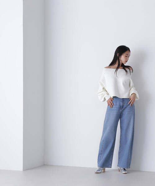 NATURAL BEAUTY BASIC（ナチュラルビューティーベーシック）の「◇バレルラインデニムパンツ（デニムパンツ・レディース・ブラック/ブルー・SMALL/MEDIUM）」の19枚目の写真