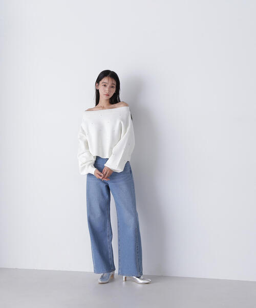 NATURAL BEAUTY BASIC（ナチュラルビューティーベーシック）の「◇バレルラインデニムパンツ（デニムパンツ・レディース・ブラック/ブルー・SMALL/MEDIUM）」の20枚目の写真