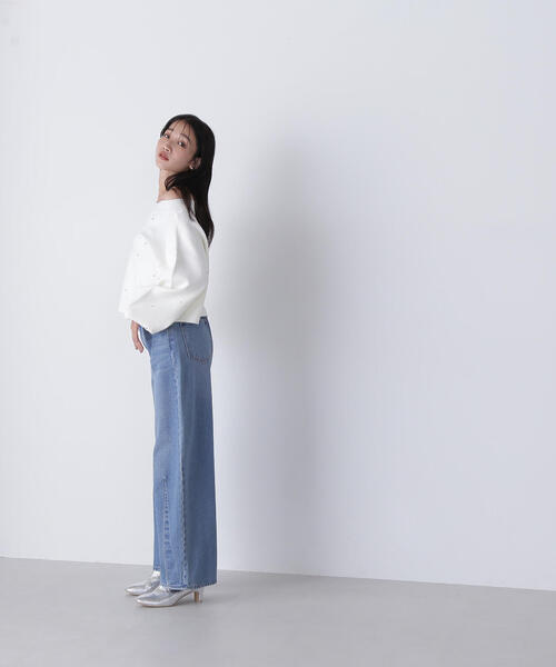 NATURAL BEAUTY BASIC（ナチュラルビューティーベーシック）の「◇バレルラインデニムパンツ（デニムパンツ・レディース・ブラック/ブルー・SMALL/MEDIUM）」の21枚目の写真