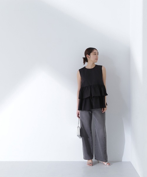 NATURAL BEAUTY BASIC（ナチュラルビューティーベーシック）の「◇バレルラインデニムパンツ（デニムパンツ・レディース・ブラック/ブルー・SMALL/MEDIUM）」の11枚目の写真