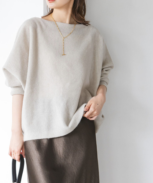 Noble（ノーブル）の「《追加》ファインウールドルマンプルオーバー 3（ニット/セーター・レディース・チャコールグレー/ライトグレー/ベージュ/ラベンダー/ピンク/ホワイト系その他・FREE）」の4枚目の写真