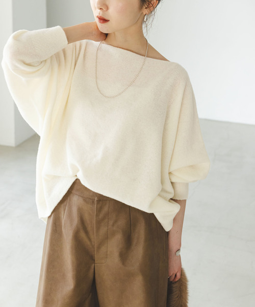 Noble（ノーブル）の「《追加》ファインウールドルマンプルオーバー 3（ニット/セーター・レディース・チャコールグレー/ライトグレー/ベージュ/ラベンダー/ピンク/ホワイト系その他・FREE）」の2枚目の写真