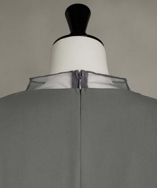 girl（ガール）の「チュールレイヤードトップス・タイトスカート セットアップ ロング 結婚式 ワンピース パーティードレス オケージョンドレス お呼ばれ 二次会 成人式 同窓会 謝恩会（ドレス・レディース・カーキ/チャコールグレー/ブラック・2L/S/M/L）」の22枚目の写真