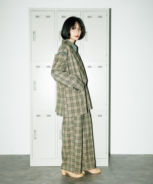 KBF（ケイビーエフ）の「リムーバルスリーブチェックジャケット（その他アウター・レディース・レッド系その他/グリーン系その他・ONE）」の17枚目の写真