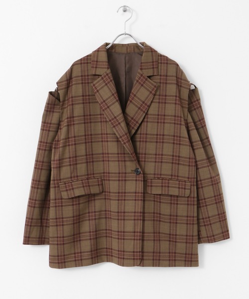 KBF（ケイビーエフ）の「リムーバルスリーブチェックジャケット（その他アウター・レディース・レッド系その他/グリーン系その他・ONE）」の20枚目の写真