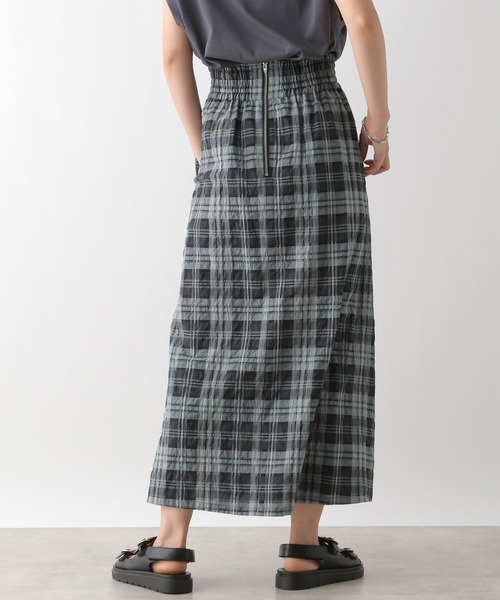 LEPSIM（レプシィム）の「チェックフレアスカート　129585（スカート・レディース・ホワイト×ブラック/グリーン・FREE）」の5枚目の写真