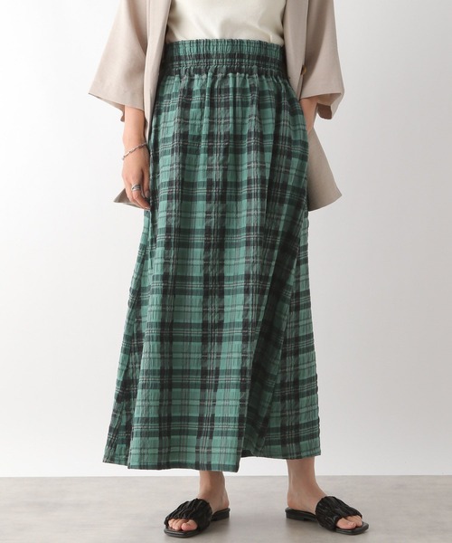 LEPSIM（レプシィム）の「チェックフレアスカート　129585（スカート・レディース・ホワイト×ブラック/グリーン・FREE）」の8枚目の写真