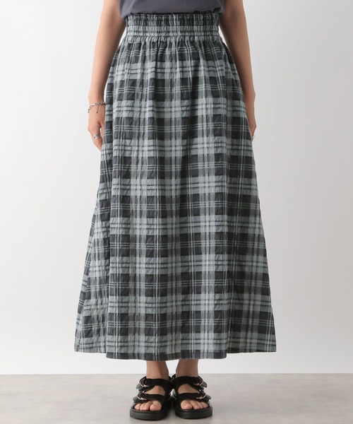 LEPSIM（レプシィム）の「チェックフレアスカート　129585（スカート・レディース・ホワイト×ブラック/グリーン・FREE）」の12枚目の写真