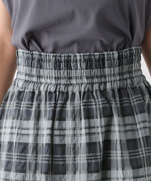 LEPSIM（レプシィム）の「チェックフレアスカート　129585（スカート・レディース・ホワイト×ブラック/グリーン・FREE）」の15枚目の写真
