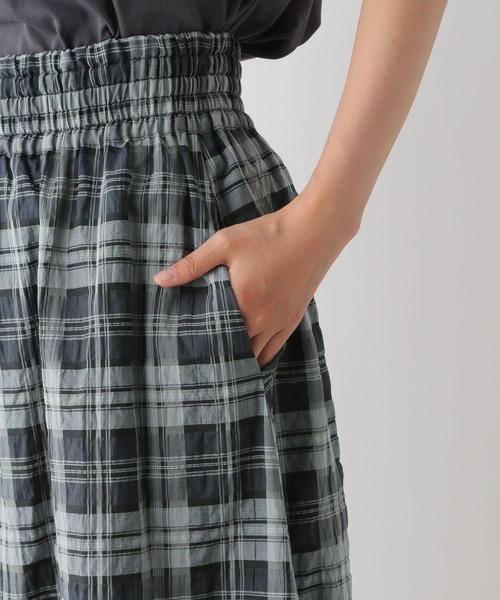 LEPSIM（レプシィム）の「チェックフレアスカート　129585（スカート・レディース・ホワイト×ブラック/グリーン・FREE）」の16枚目の写真