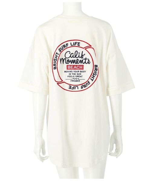 anap mimpi(アナップミンピ)の「サーフ サークル刺繍 コットン ビッグ Tシャツ 半袖(Tシャツ/カットソー・レディース・ダークグレー/オフホワイト・FREE)」の14枚目の写真