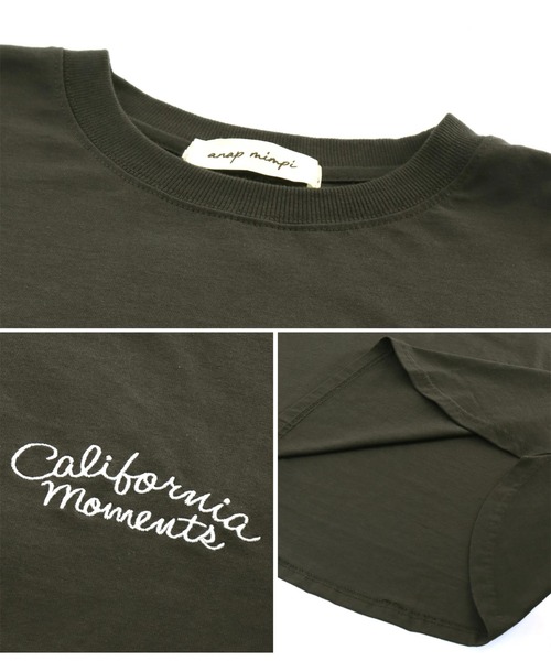 anap mimpi(アナップミンピ)の「サーフ サークル刺繍 コットン ビッグ Tシャツ 半袖(Tシャツ/カットソー・レディース・ダークグレー/オフホワイト・FREE)」の18枚目の写真