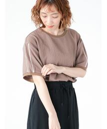 Lugnoncure | 袖パイピングジャカードトップス(Tシャツ/カットソー)