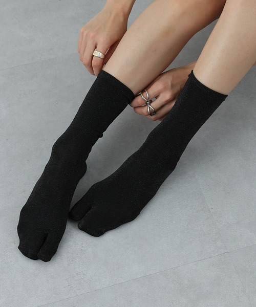 COLONY 2139（コロニートゥーワンスリーナイン）の「ラメ足袋ソックス(20cm丈)（ソックス/靴下・レディース・ブラック/ベージュ・23-25）」の4枚目の写真