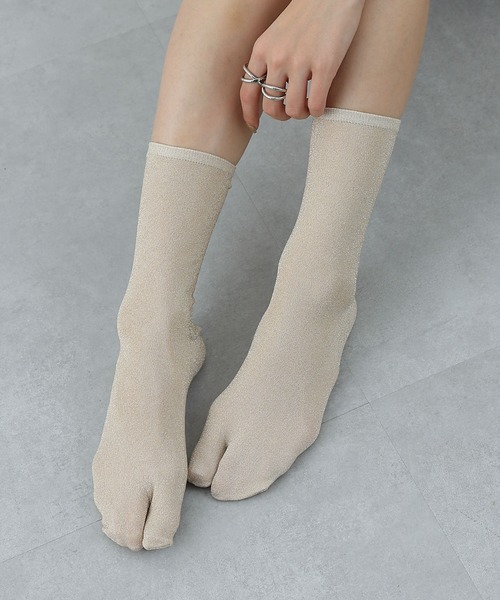 COLONY 2139（コロニートゥーワンスリーナイン）の「ラメ足袋ソックス(20cm丈)（ソックス/靴下・レディース・ブラック/ベージュ・23-25）」の8枚目の写真