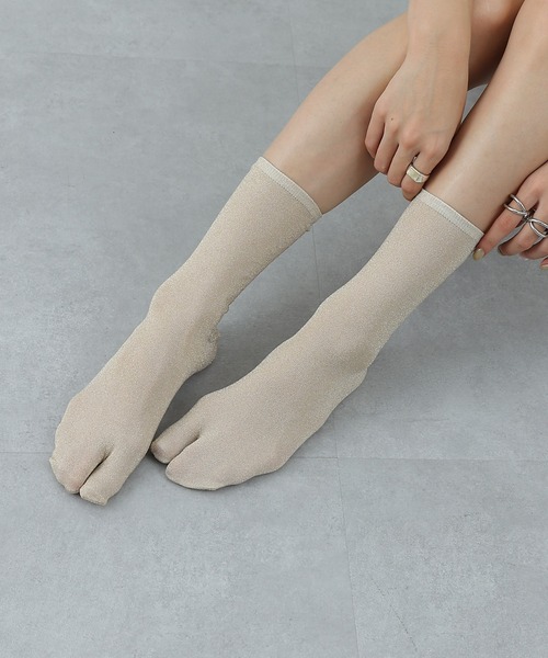 COLONY 2139（コロニートゥーワンスリーナイン）の「ラメ足袋ソックス(20cm丈)（ソックス/靴下・レディース・ブラック/ベージュ・23-25）」の9枚目の写真